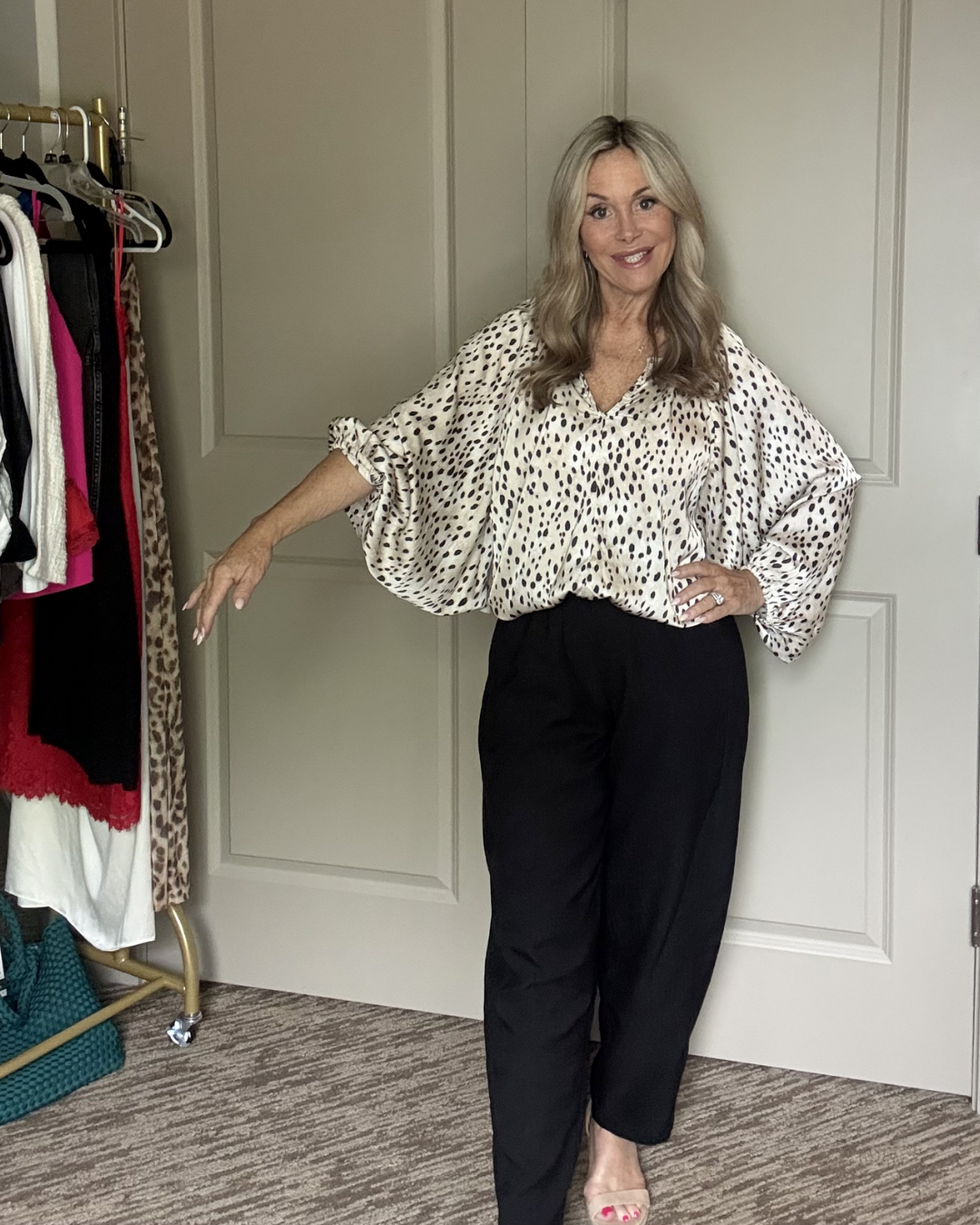 Leopard Print Batwing Top