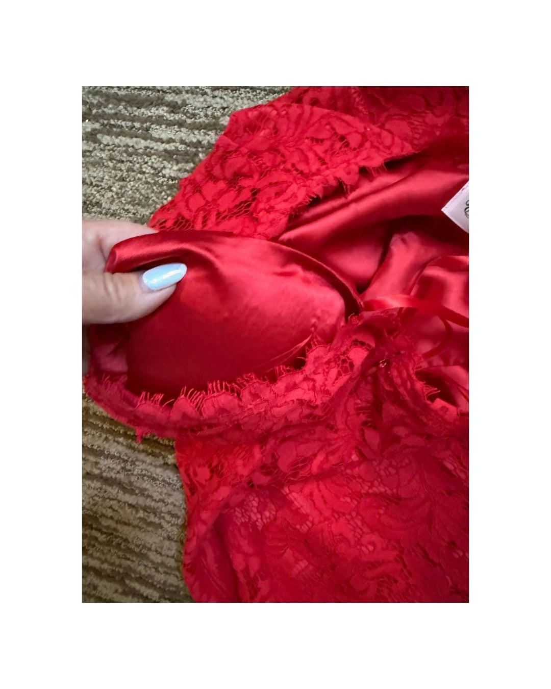 Size 12 Red Eliza Lace one shoulder event dress