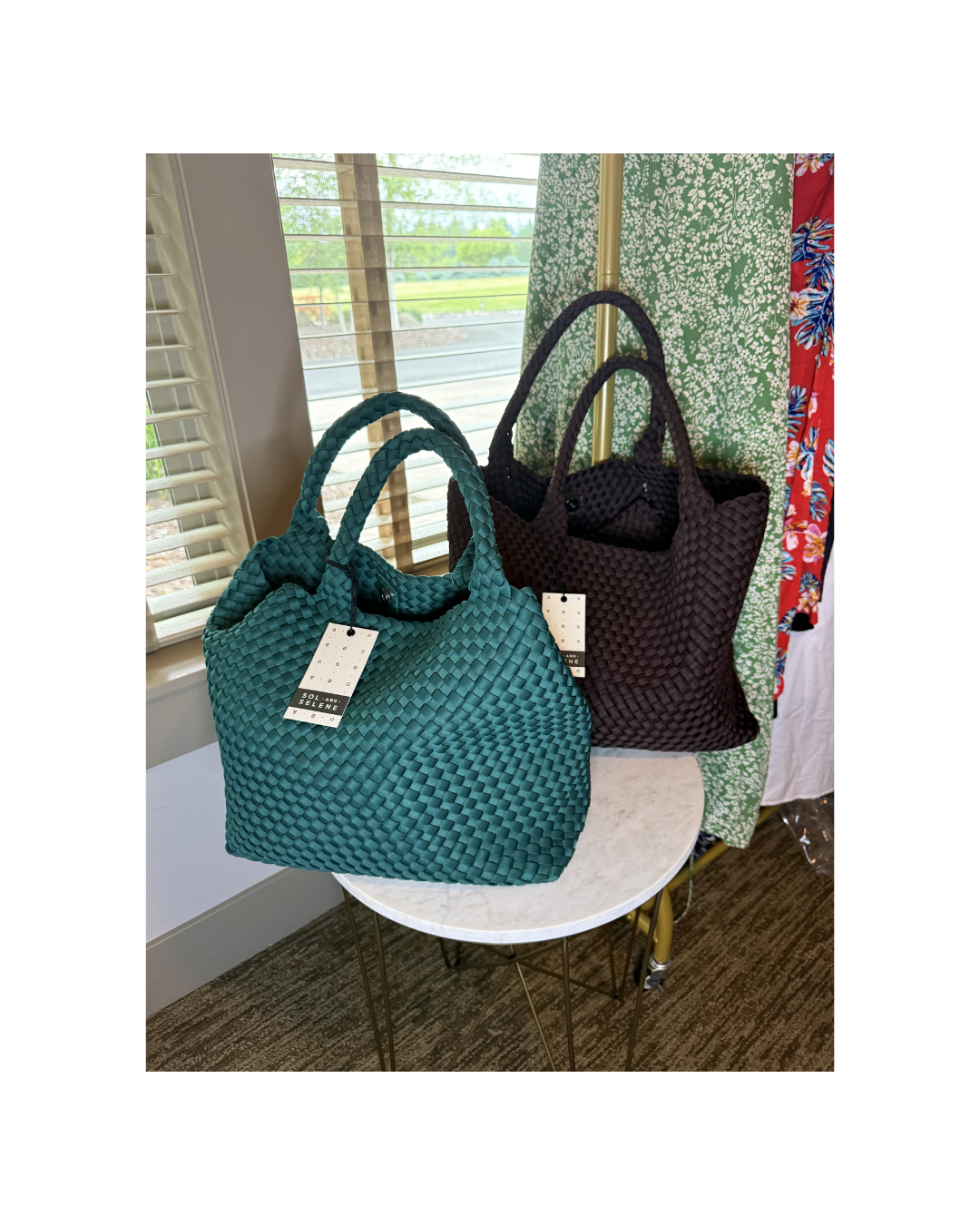 SOL and SELENE Sky's the Limit Medium Green Tote Bag NWT