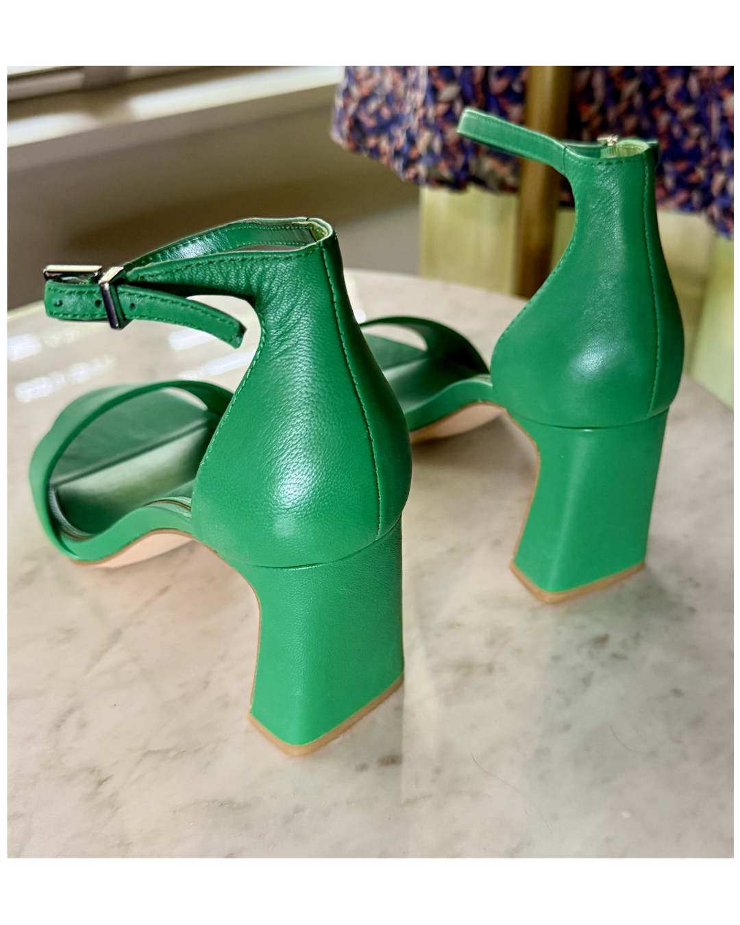 Emerald Green Vince Camuto ankle strap heels
