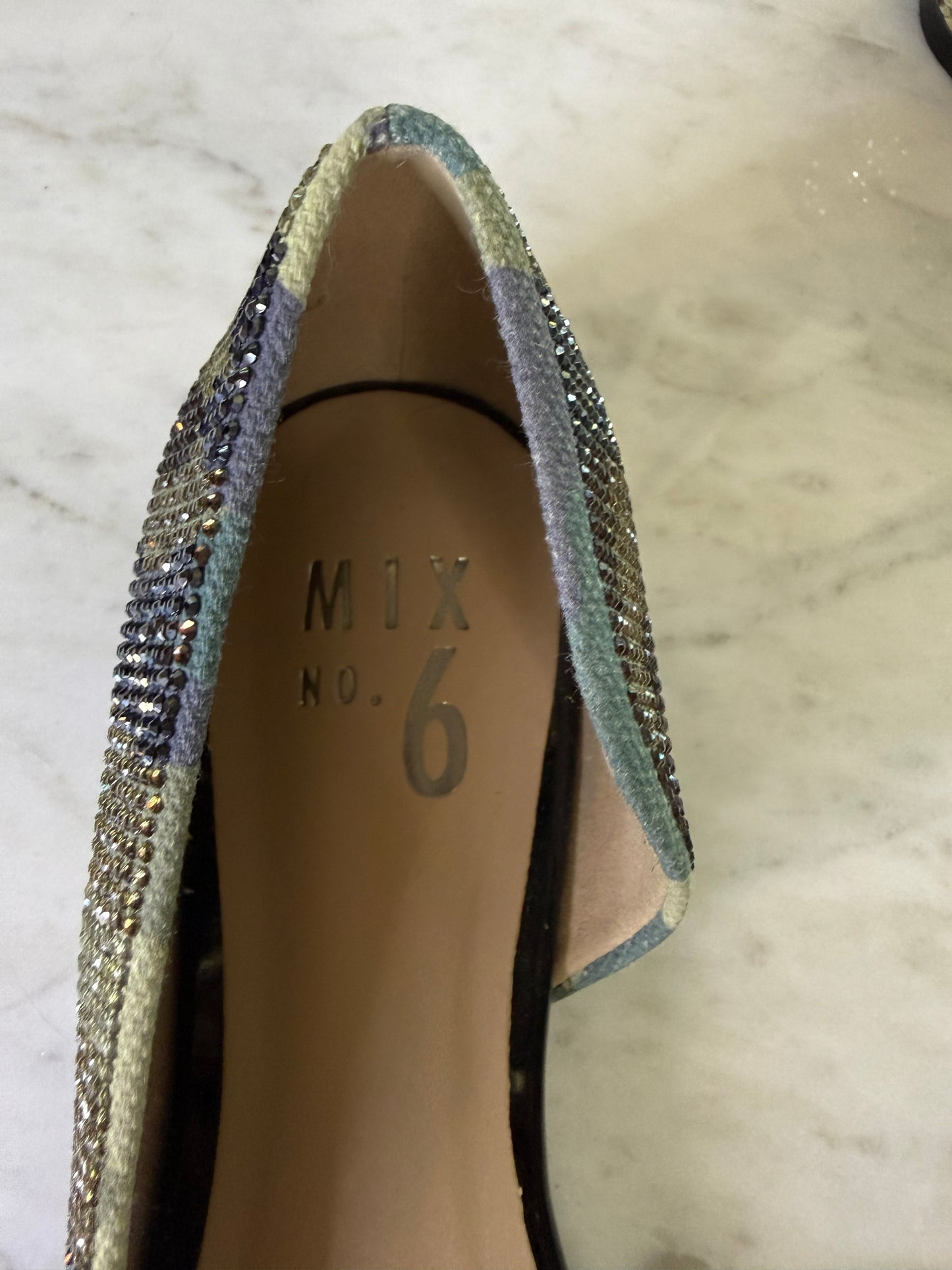Mix No. 6 Rhinestone Pointed-Toe Flats – Size 6
