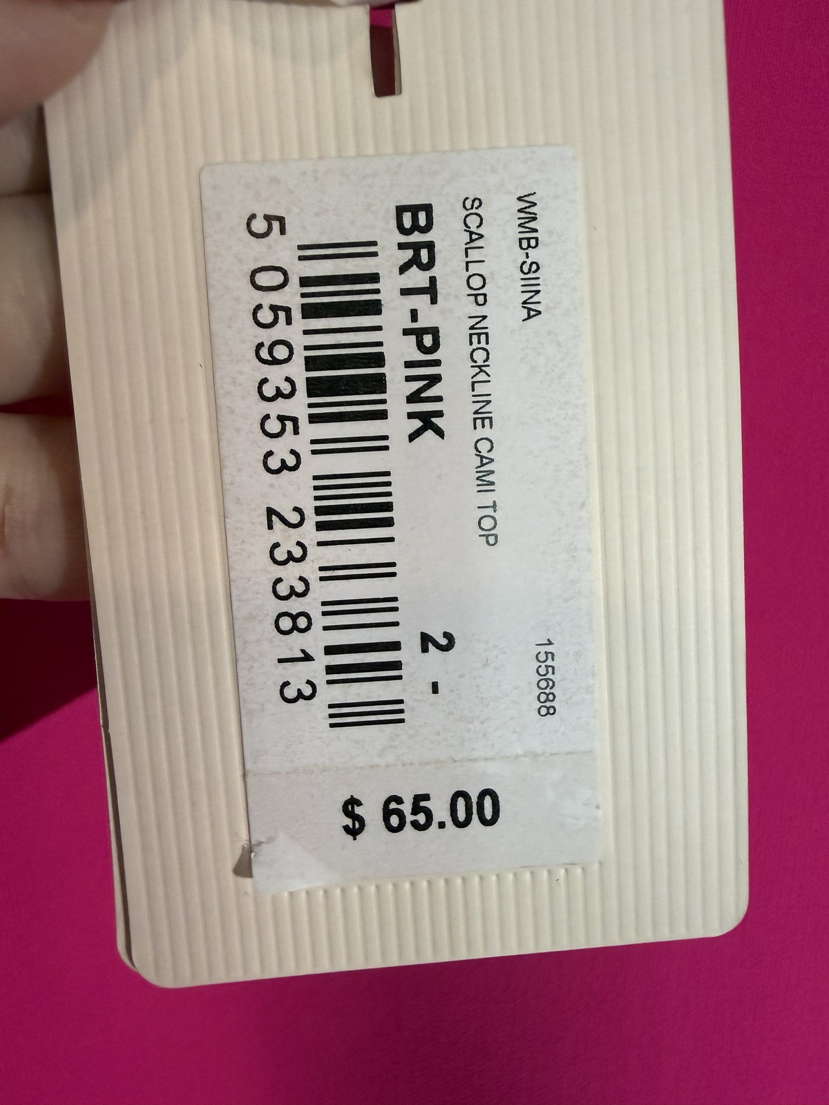 Ted Baker "Siina"  bright Pink/Fuscia scallop neck camisole  Sz 4-6
