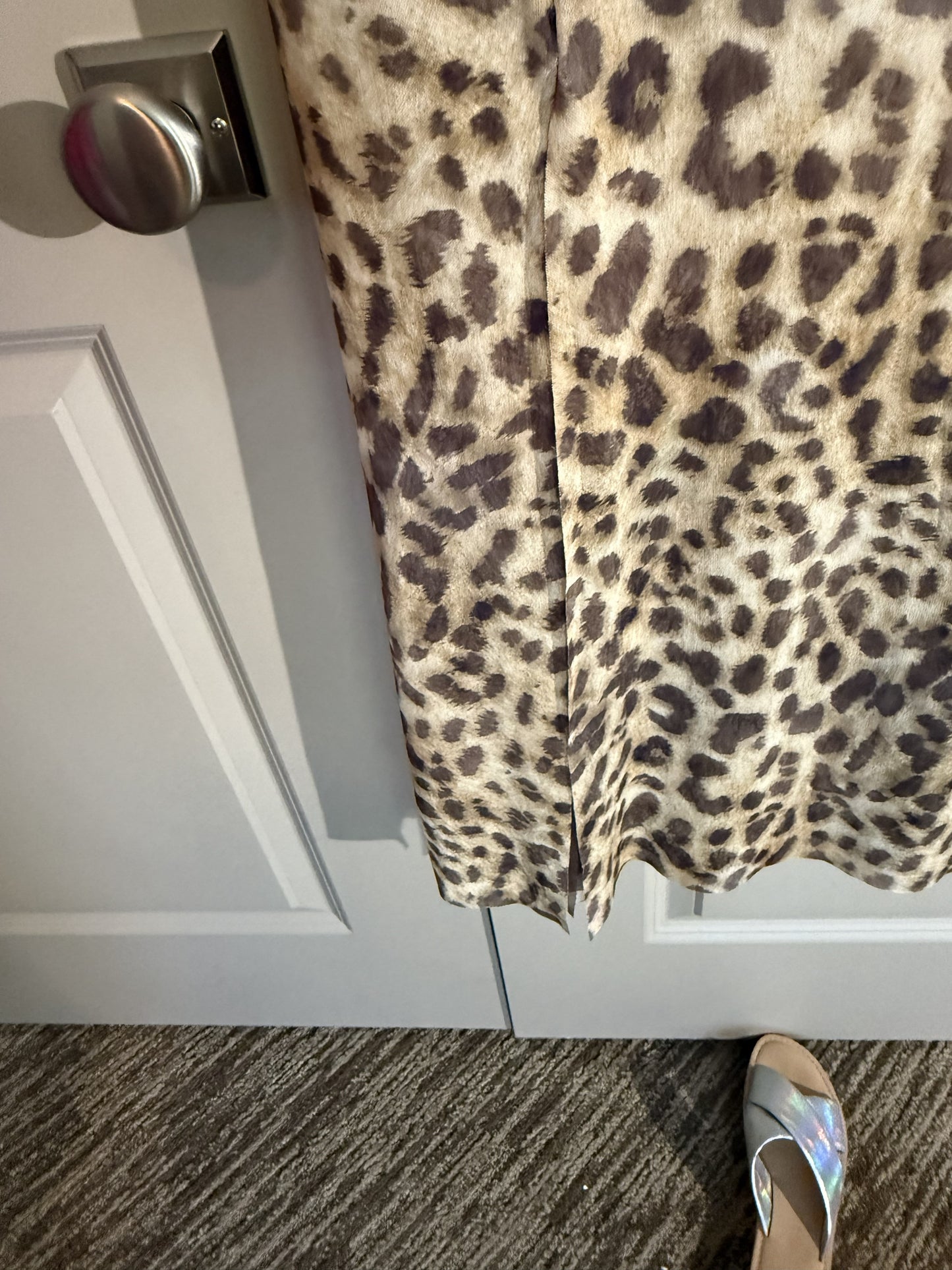 Zara Strapless Mesh Leopard print Maxi dress Sz MEDIUM