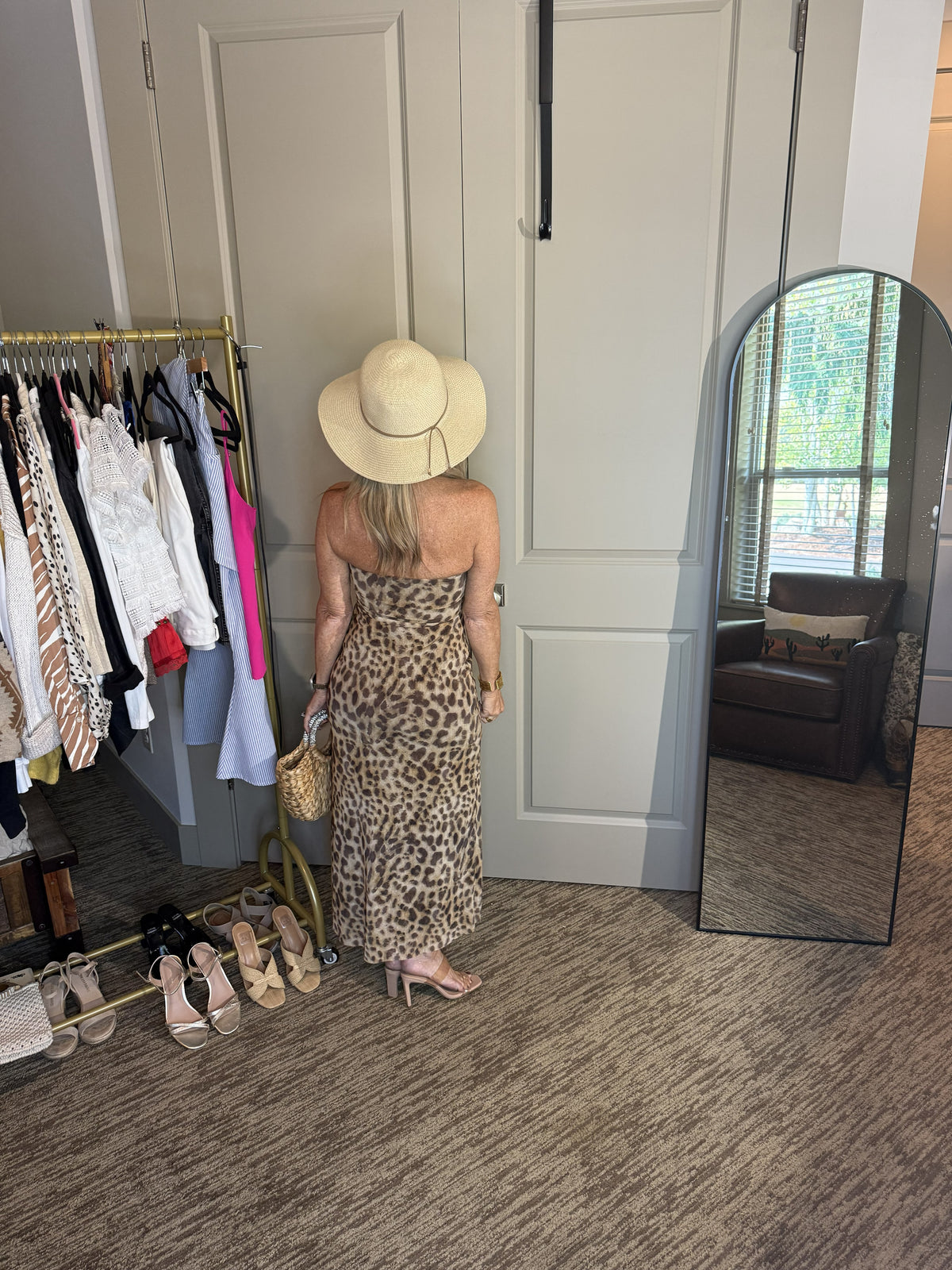 Zara Strapless Mesh Leopard print Maxi dress Sz MEDIUM