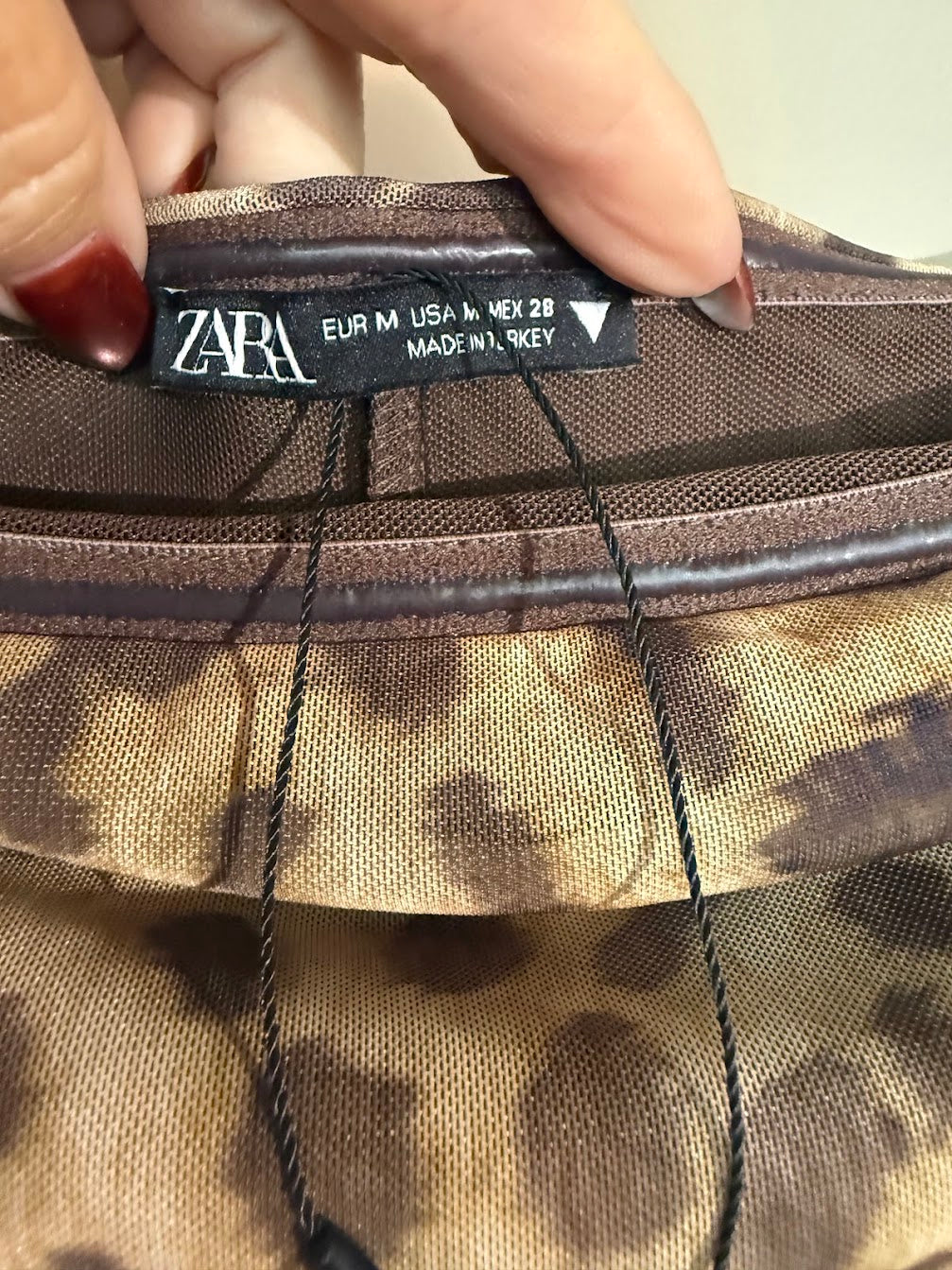 Zara Strapless Mesh Leopard print Maxi dress Sz MEDIUM