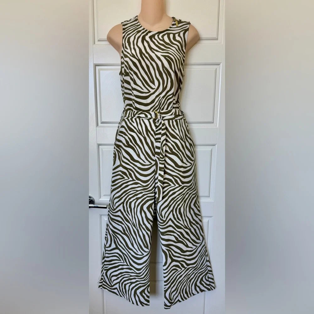 SIZE 10 Michael Kors Olive green Zebra Romper Jumpsuit