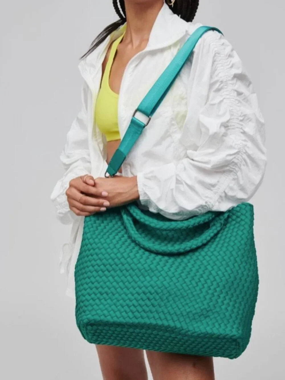 SOL and SELENE Sky's the Limit Medium Green Tote Bag NWT