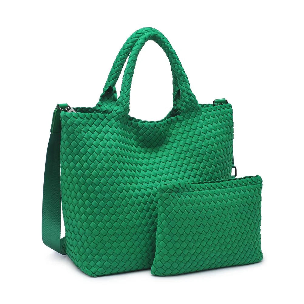 SOL and SELENE Sky's the Limit Medium Green Tote Bag NWT